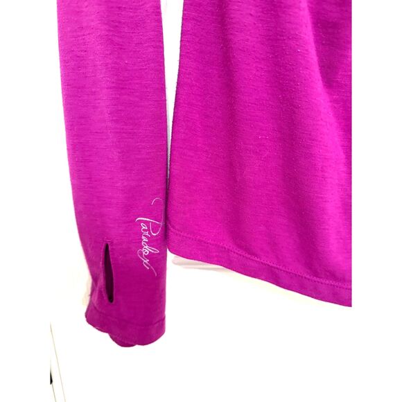 Paradox Merino Wool Blend Purple 1/4 Zip Top DriRelease Purple Freshguard Size L - Picture 8 of 8